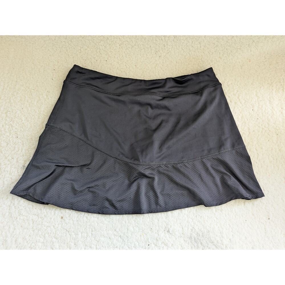 Tek Gear Women Black Athletic Skort Plus 16W‎ Built-in Shorts Mesh Trim Running